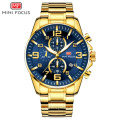 MINI FOCUS 0278 G Quartz Chronograph Fashion Sports NEW Arrival Top Brand Luxury Royal Golden Men Watch Luminous Watches